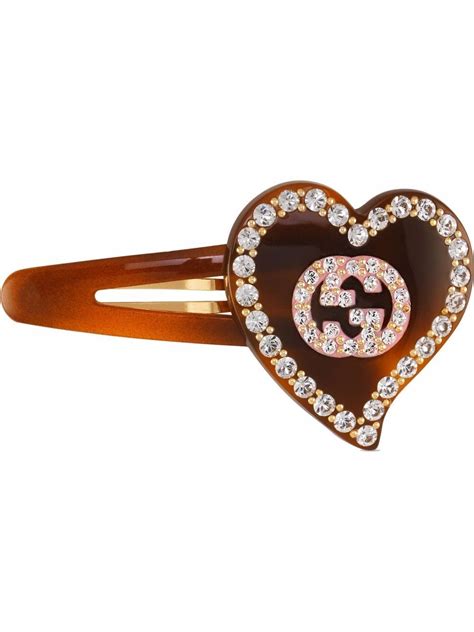 gucci hair clip heart|Gucci hair accessories.